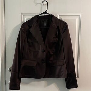 Elegant Black Satin Blazer